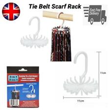 ROTATING BELT TIE SCARF HANGER RACK CLOSET ORGANIZER  HOLDER 20 HOOKS SPIN 360º