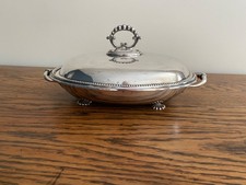 ANTIQUE 19THC SILVER PLATED LIDDED SERVER BACON ENTREE TUREEN