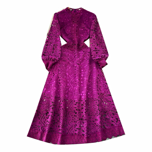 Purple lace fit - flare, midi