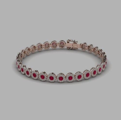 Natural ruby diamond tennis - natural,