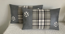 VW logo cushions in textured