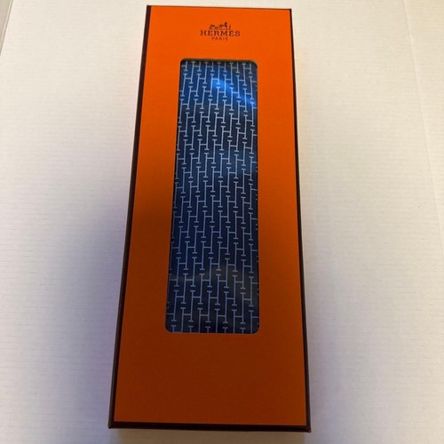 Hermes tie pattern navy - tie, box
