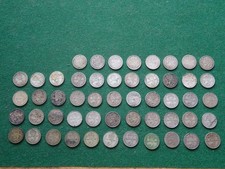 SILVER THREEPENCES 1883 - 1920 X 52 COINS Y538