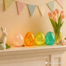 6 Inch Easter Crackle Glass