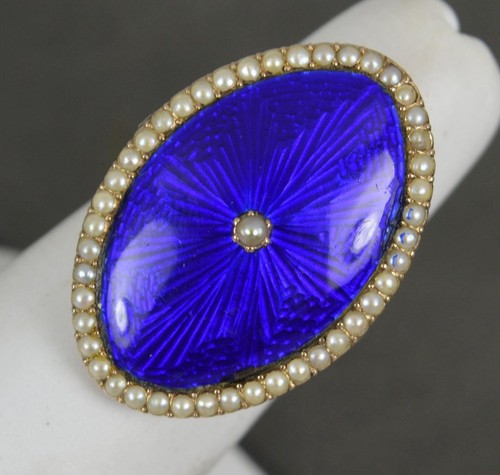 Georgian enamel pearl 18ct - georgian,
