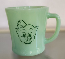 Fire King Jadeite Jadite PIGGLY WIGGLY Green Glass Jade ite Mug Vintage EUC