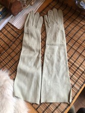 EAU DE NILE Pale Green Long Kid Gloves Antique Opera Gloves Beautiful
