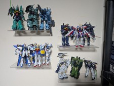 Gundam models (Gunpla) built