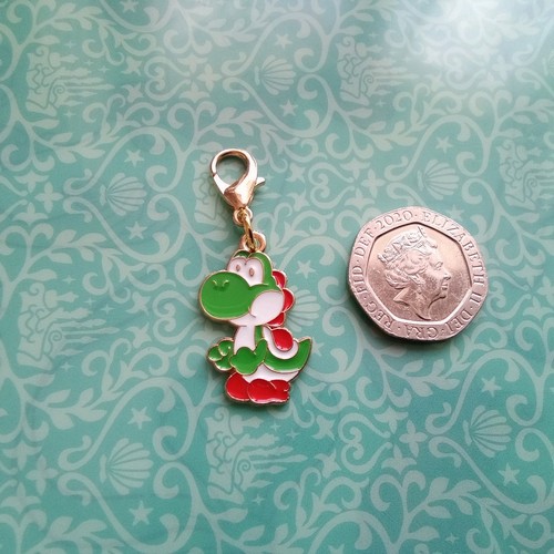 Yoshi enamel charm - enamel,