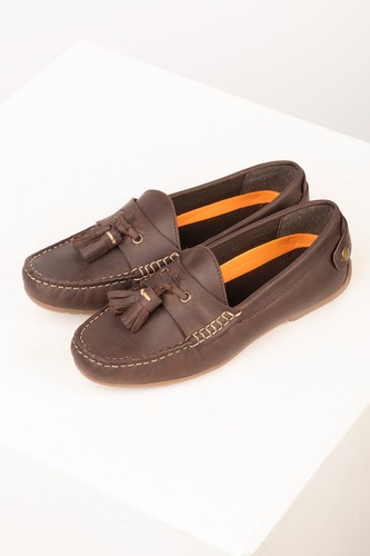 Ladies leather driving loafer - leather,