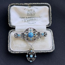 Antique Silver and Blue Enamel