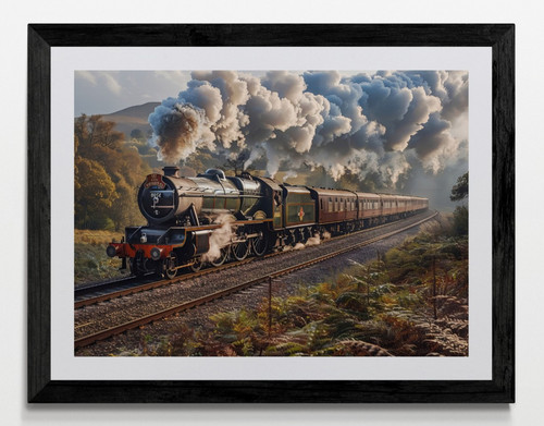 Steam train framed canvas - steam,