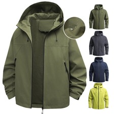 Men's Windproof Waterproof Hooded Coat Outdoor Hiking Rain Jackets Tops Outwear