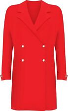 Women's Plus Long Sleeve Mini Blazer Dress Ladies Button Accent Top Jacket Plain