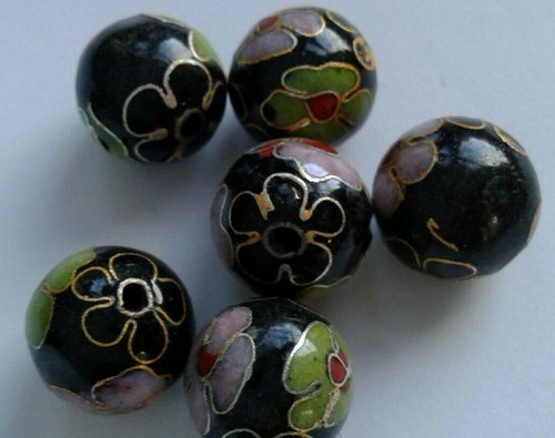 Round cloisonne beads - 6,