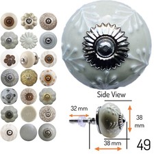 WHITE Door Knobs Ceramic 50
