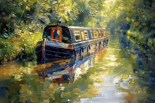 Canal narrow boat landscape - canal,