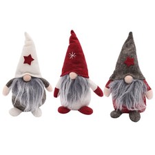 TRIXES Gonk Gnome 3PC NEW Plush Doll Knitted Santa Christmas Dwarf Doll
