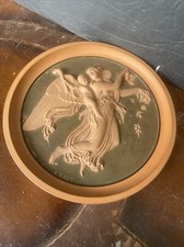 vintage Copenhagen terracotta angel & infant plaque art work P. Ipsen 