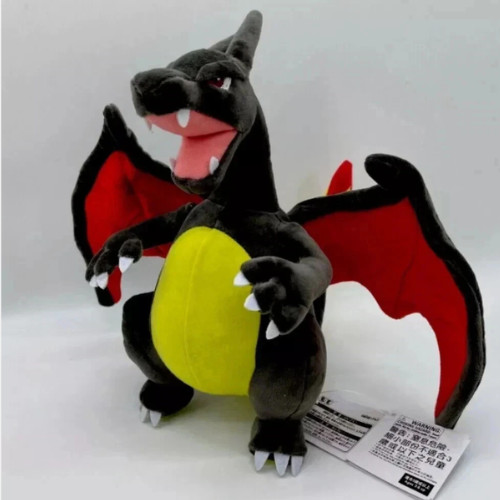 Black flying dragon plush - flying,