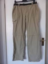 Karrimor Beige Lightweight Walking Trousers with Zip Off Legs Size 14
