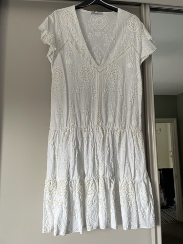Zara white broderie - white, anglaise