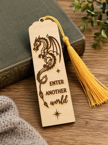 Engraved dragon bookmark - dragon,