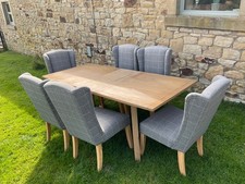 NEXT LAWSON CHECK 6 DINING CHAIRS AND TABLE SET  *CAN DELIVER*