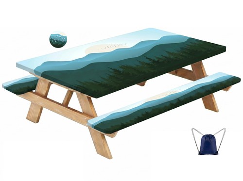 Fitted picnic table cover - table, with