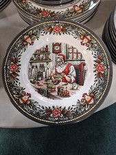 New Royal Stafford Christmas 8” Side Plate Santa's Workshop