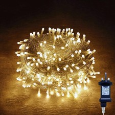 400 LED 40m Fairy Light Warm White with Plug 8 Modes Timer Plug-in Clear Cable