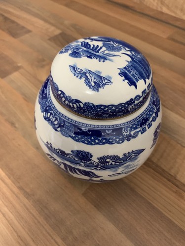 Ringtons tea caddy - blue,, white