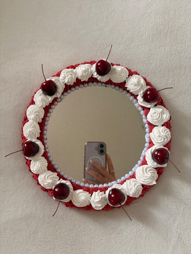 Cherry fake cake mirror - 9.5",