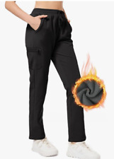 Holure Women's Fleece Lined Snow Ski Jogging Pants Waterproof Pockets Size XXL