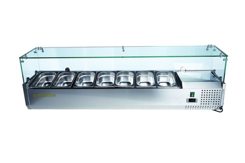 Glass refrigerated saladette - glass,