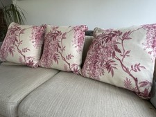 4 Floral Cushions Made By Multiyork, Wisteria Design 60cm X 60cm