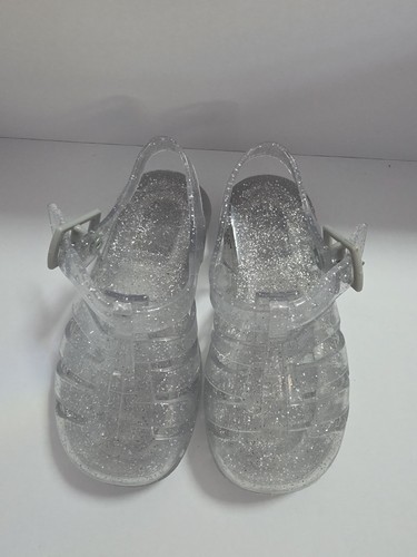 Girls clear glitter jelly - clear,