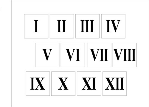 Clock number stencils template - stencils,