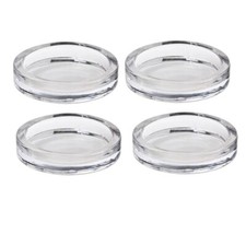 4 Glass Round Candle Holder Plates Cup Mat Plate 11cm Coaster Pillar Church UK