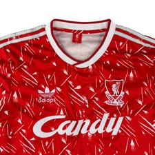 Liverpool 1989 1990 Candy Football Shirt Soccer Jersey Reissue Size L Large