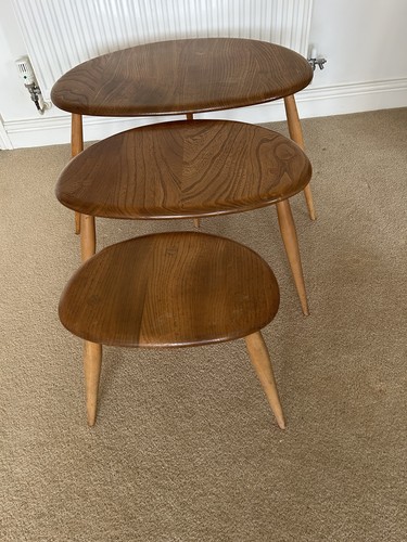Ercol vintage pebble nest - pebble, 3