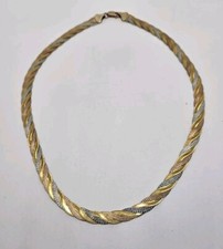 9ct Tri colour gold flat twist