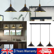 3 Way Vintage Industrial Pendant Light Hanging Retro Lamp LED Ceiling Lights UK