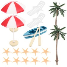  17 Pcs Seaside Ornaments Mini Furniture Miniature House Accessories