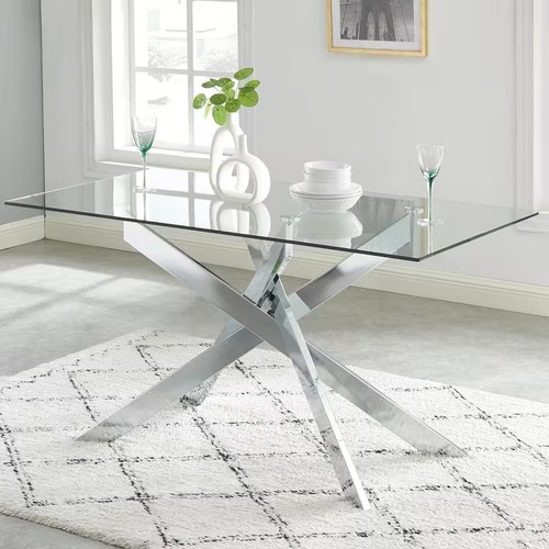 Glass dining table 120x80cm - glass,