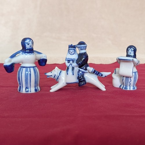 Three vintage gzhel blue - three,