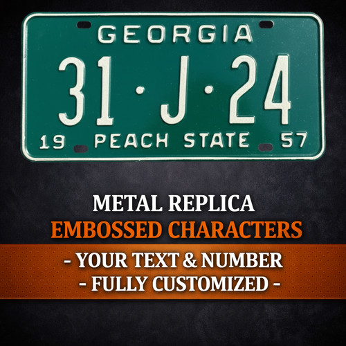 Georgia 1957 metal embossed - metal,
