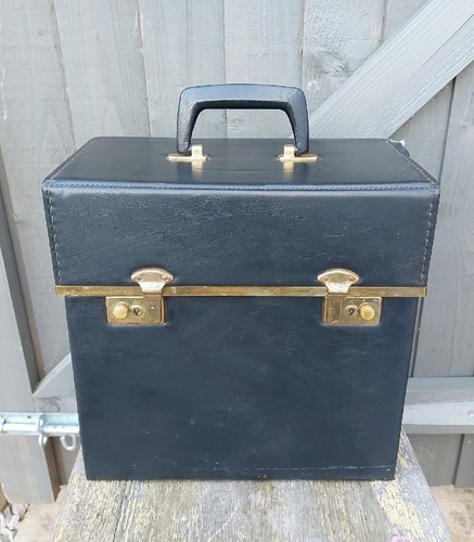 Vintage black record - record, case
