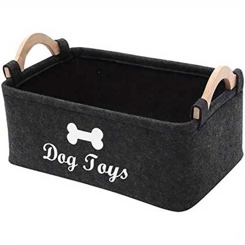 Felt pet toy storage box - box, dog