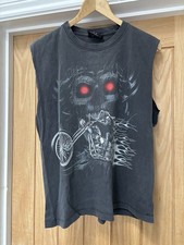 Rock Chang vintage biker t shirt sleeveless skull chopper motorcycle graphic